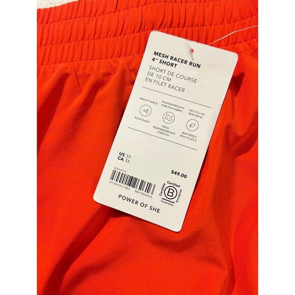 Athleta Mesh Racer Run Mid Rise 4" Shorts NWT 3X PLus - Picture 6 of 6